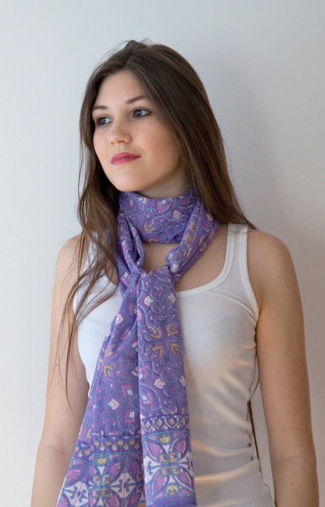 Scarf in Purple Art Deco