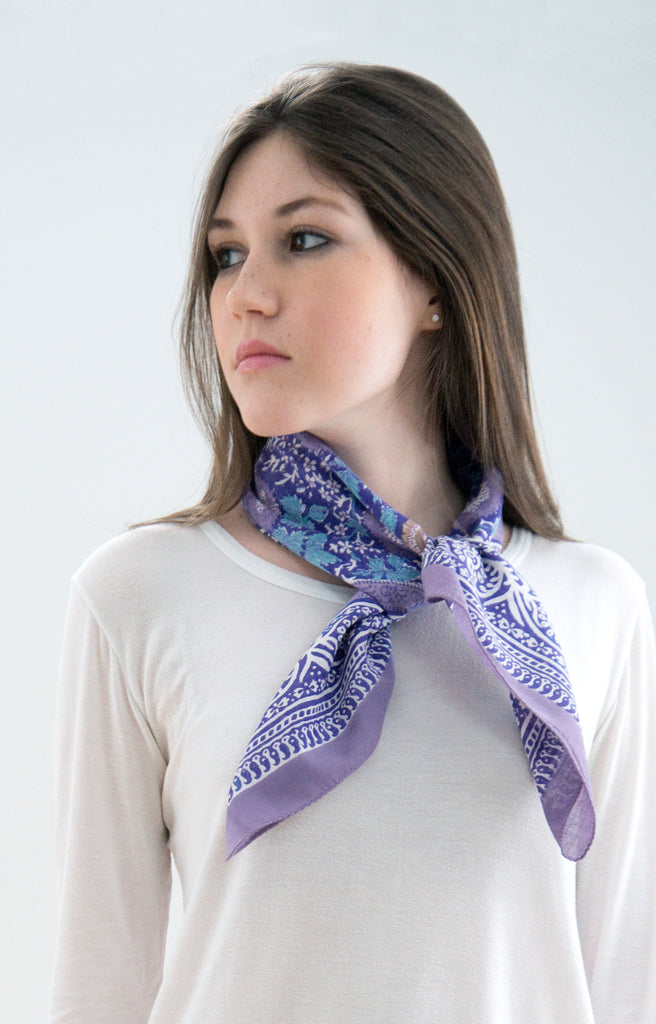 Scarf in Purple Strawflower