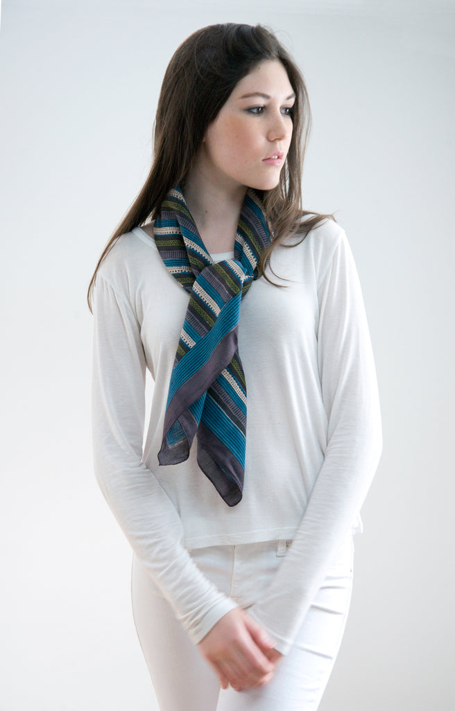 Scarf in Purple Stripe