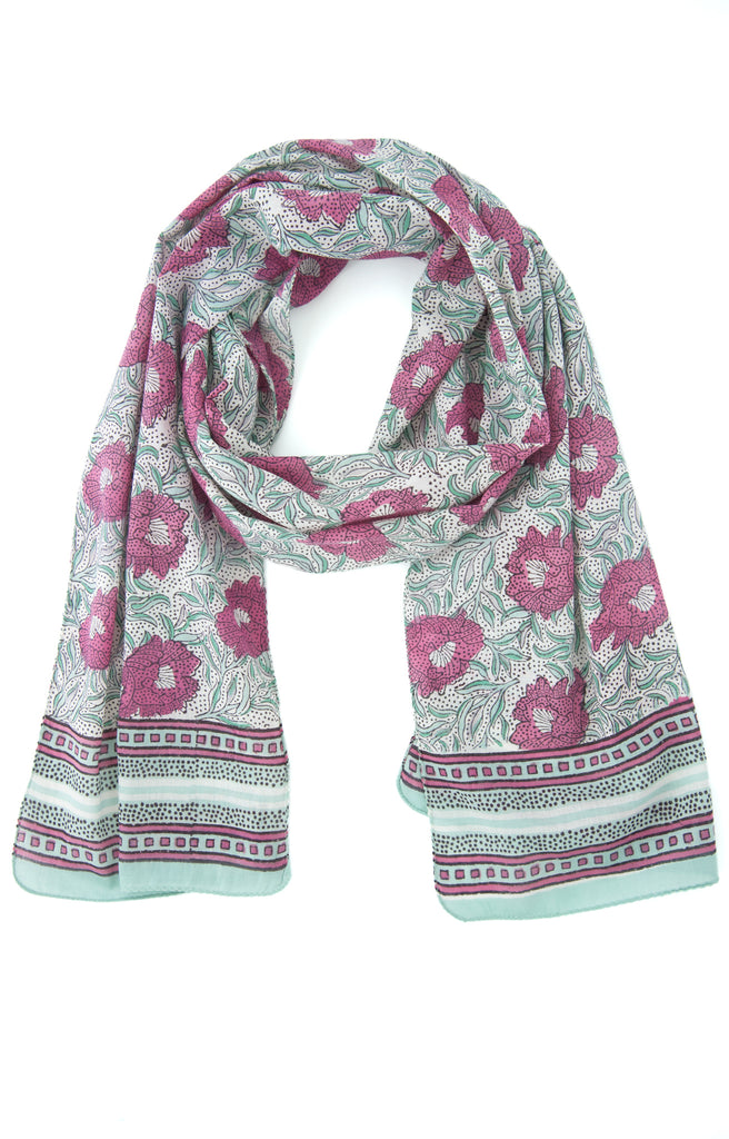 Scarf in Raspberry Sea Flower