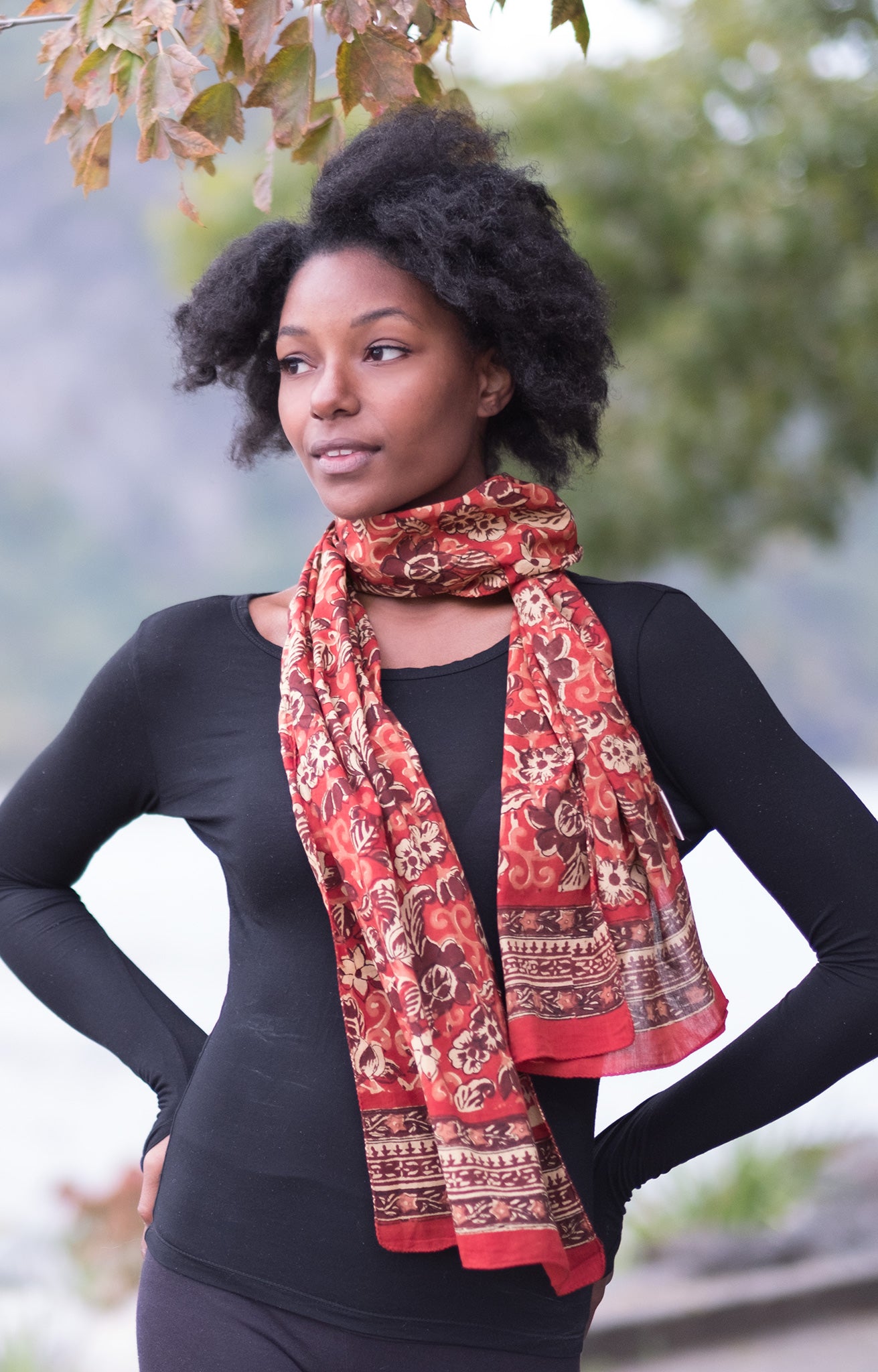 Anokhi USA - Scarf in Rust Garden