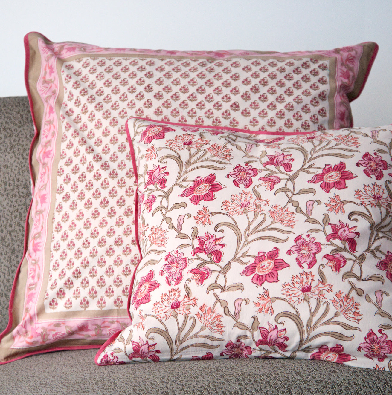 Anokhi USA Cushion Covers in Tiny Coral